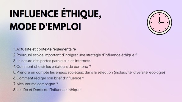 Influence ethique - mode d'emploi